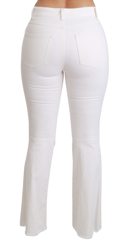 Pantaloni svasati in cotone elasticizzato con cuore bianco Dolce &amp; Gabbana