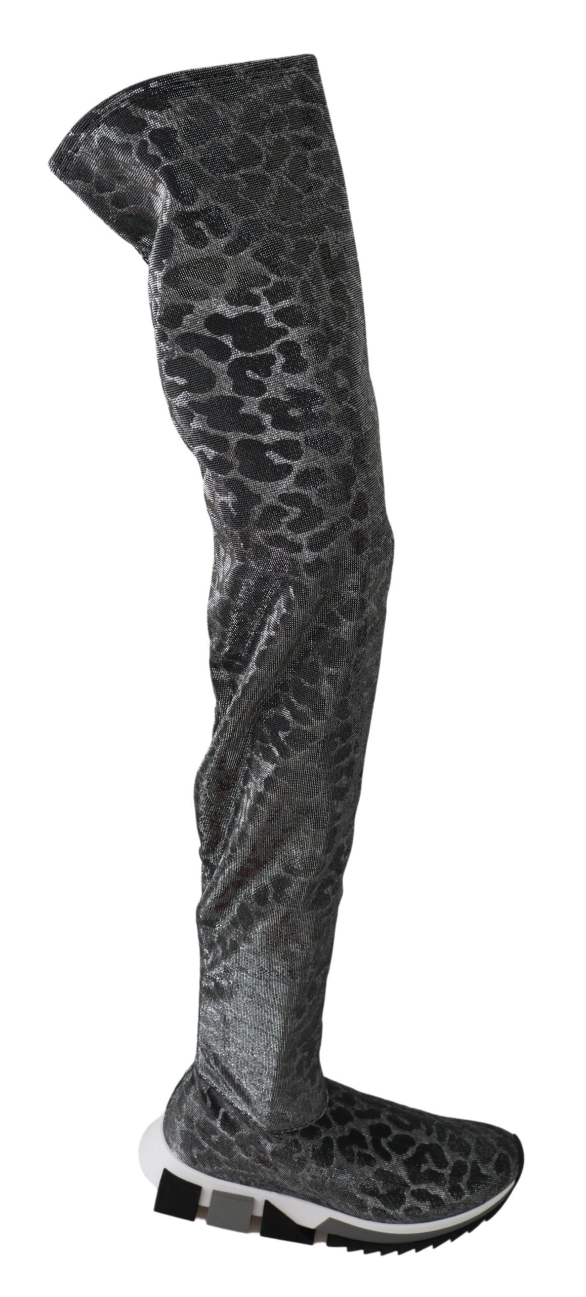 Dolce &amp; Gabbana Sneakers alte leopardate grigie Stivaletti Scarpe