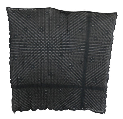 Sciarpa foulard in viscosa nera e grigia con marchio Costume National