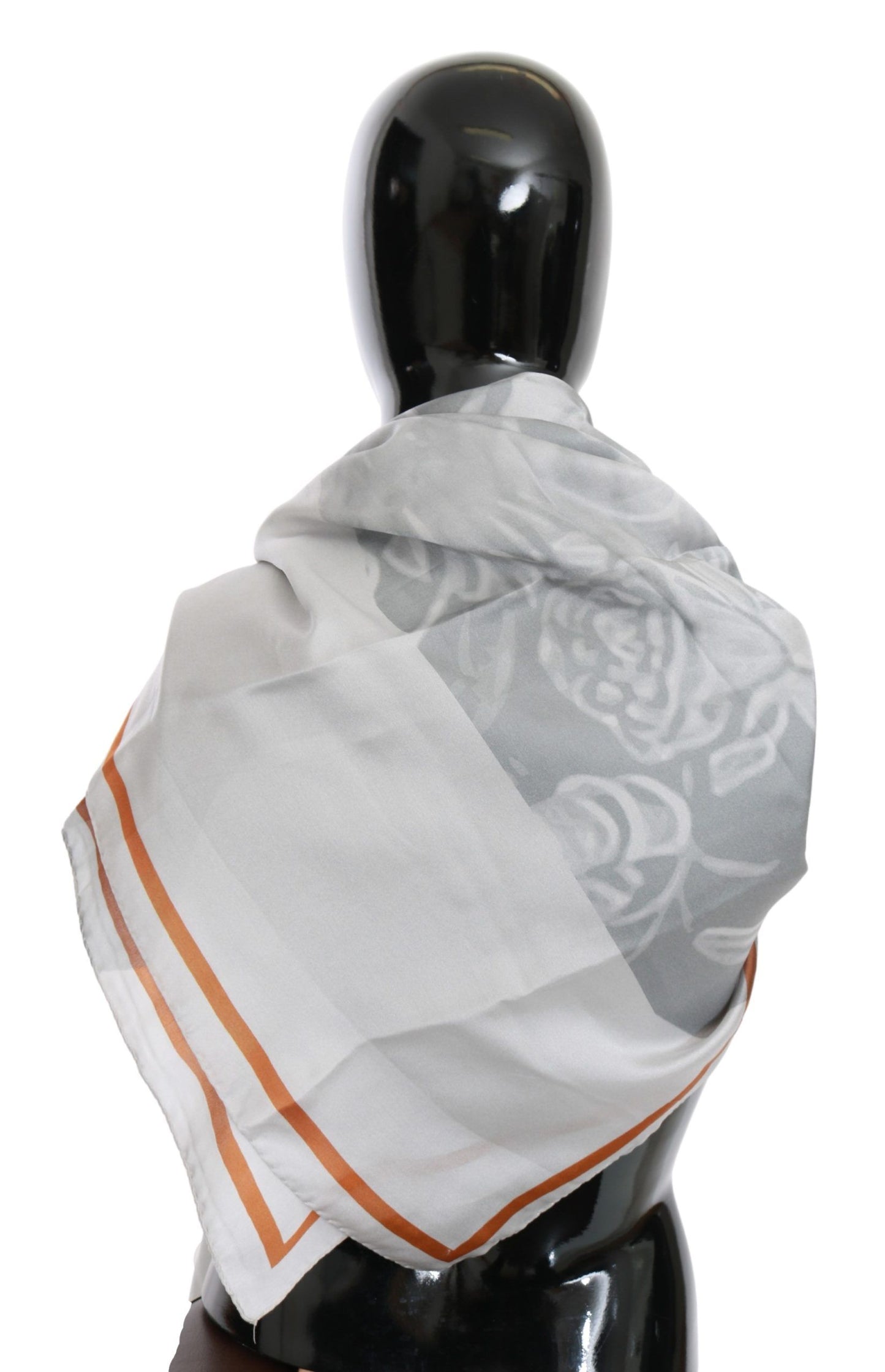 Sciarpa foulard in seta grigio-rossa Costume National