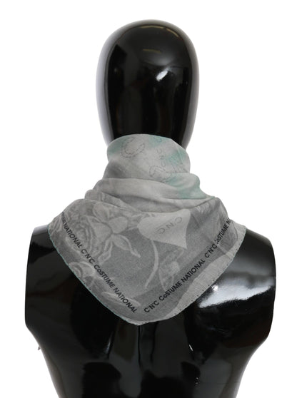 Sciarpa foulard in seta grigia Costume National