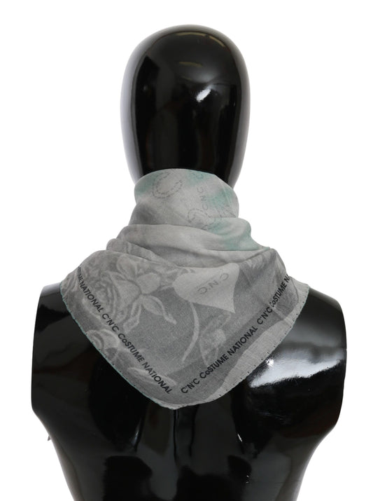 Sciarpa foulard in seta grigia Costume National