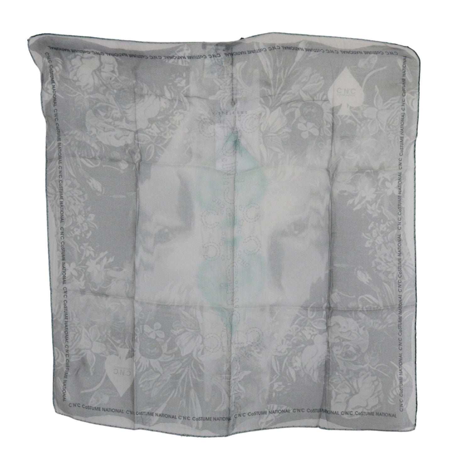 Sciarpa foulard in seta grigia Costume National