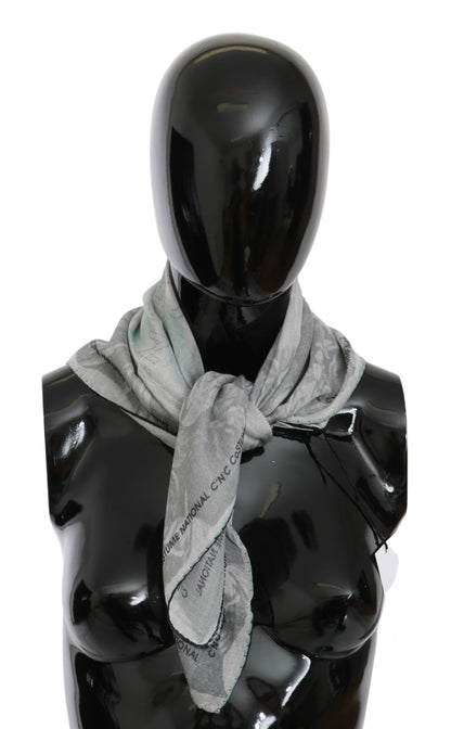Sciarpa foulard in seta grigia Costume National