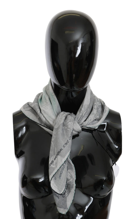 Sciarpa foulard in seta grigia Costume National