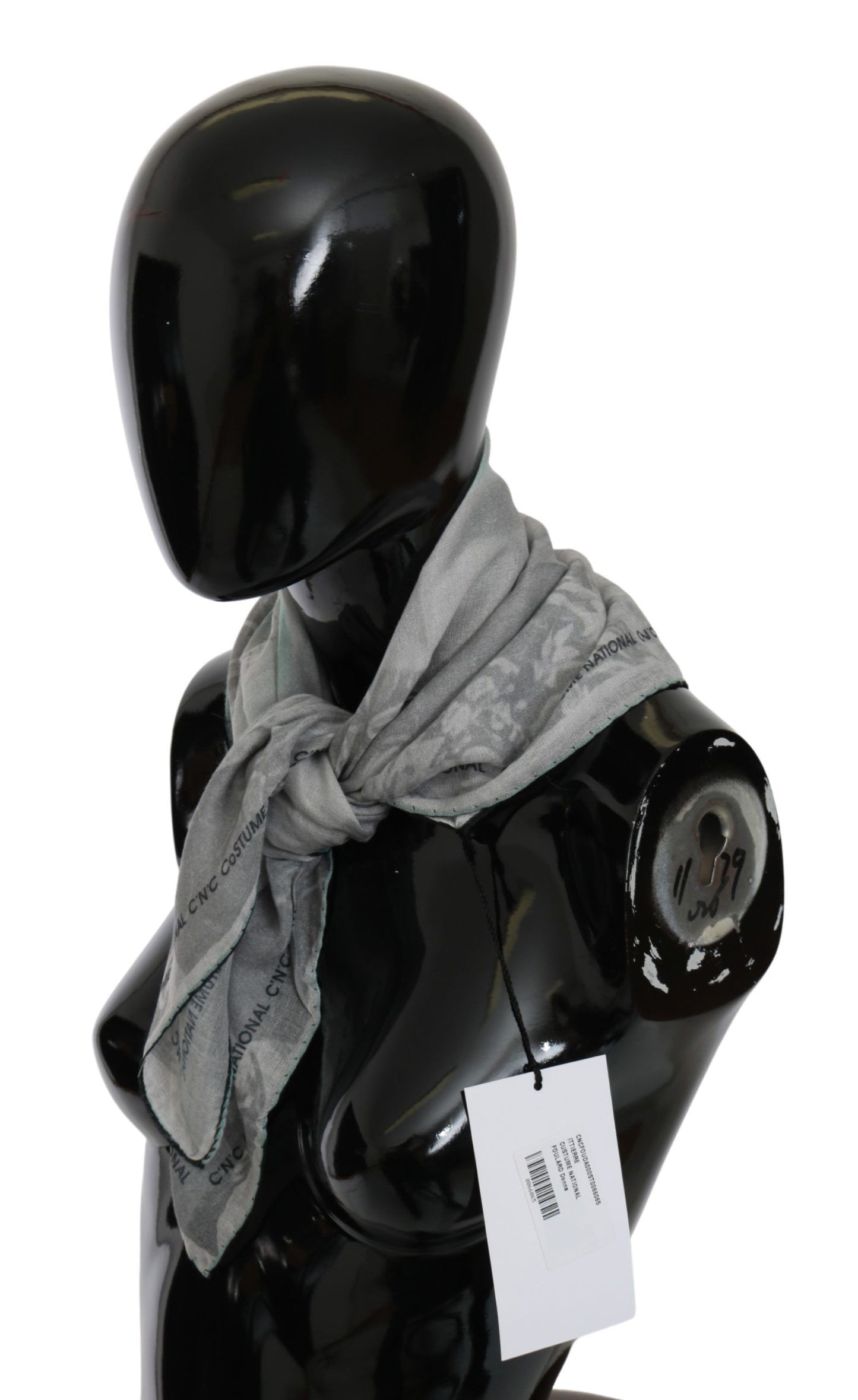 Sciarpa foulard in seta grigia Costume National