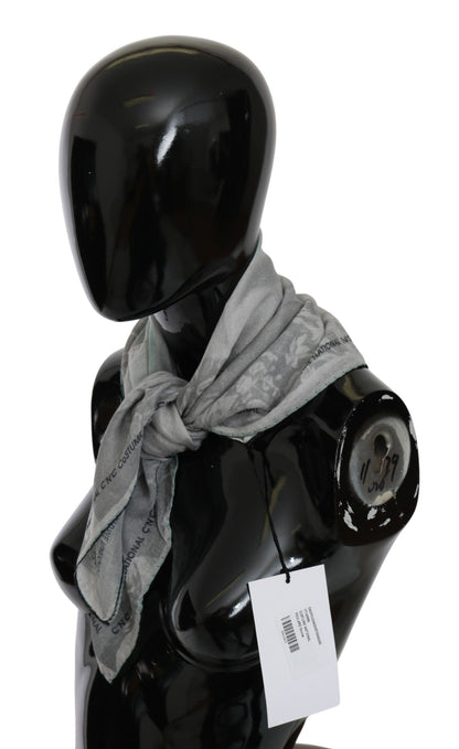 Sciarpa foulard in seta grigia Costume National