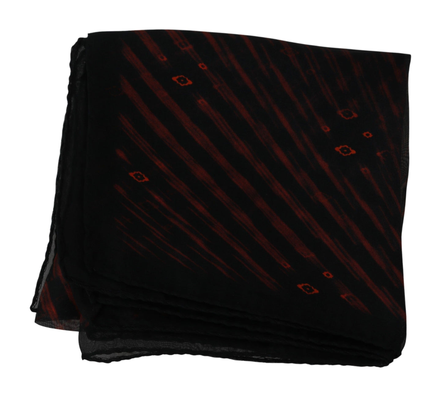 Sciarpa di marca Costume National nera e arancione in seta al 100%