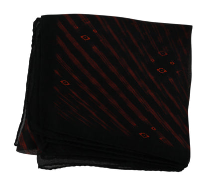 Sciarpa di marca Costume National nera e arancione in seta al 100%