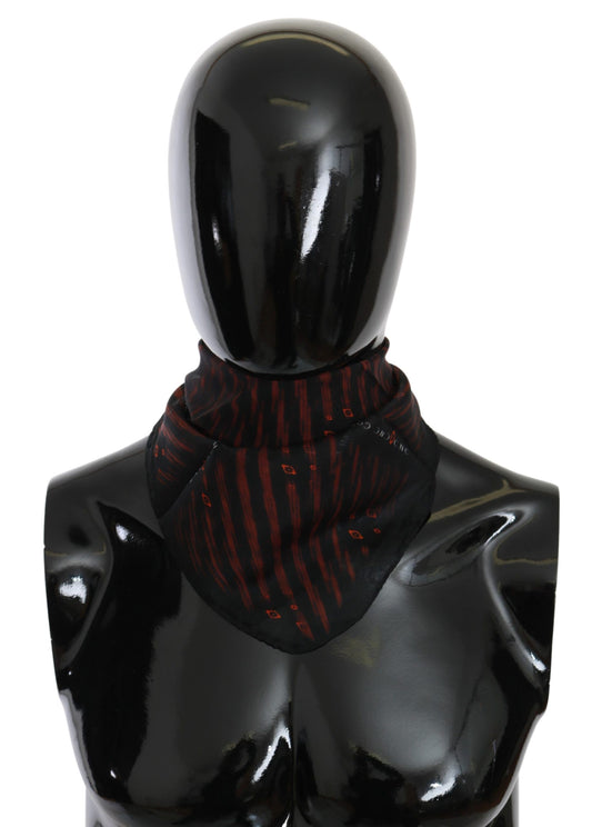 Sciarpa di marca Costume National nera e arancione in seta al 100%