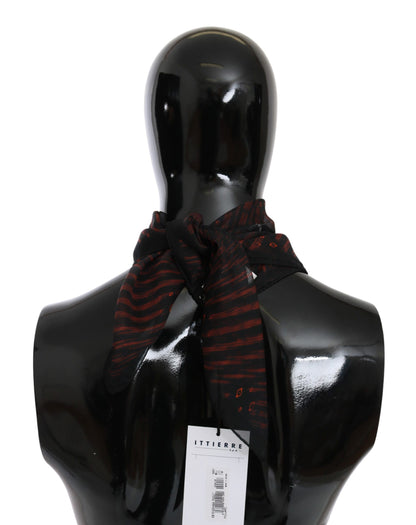Sciarpa di marca Costume National nera e arancione in seta al 100%