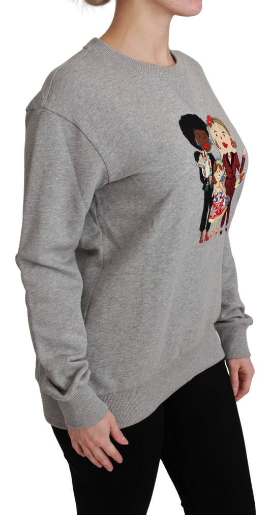 Dolce &amp; Gabbana Maglione grigio in cotone #dgfamily