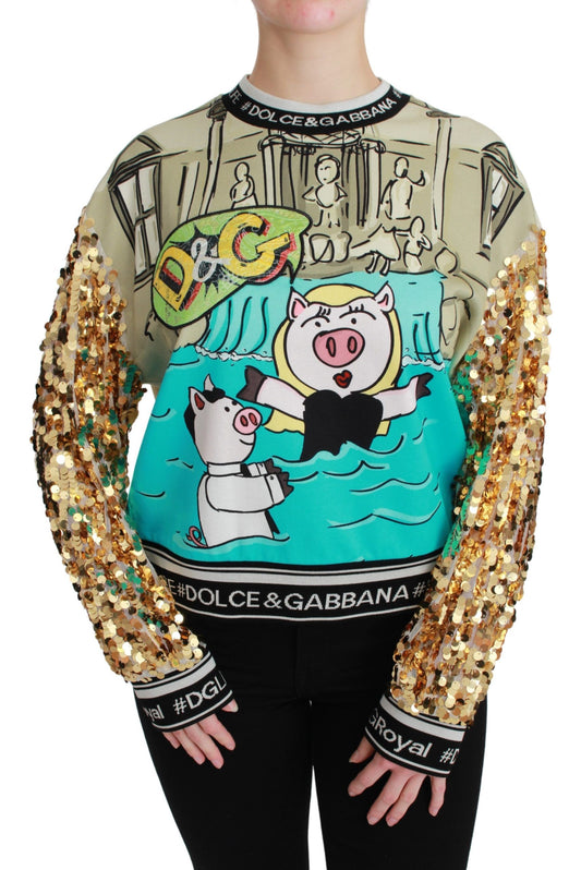 Dolce &amp; Gabbana Maglione con paillettes Anno del Maiale
