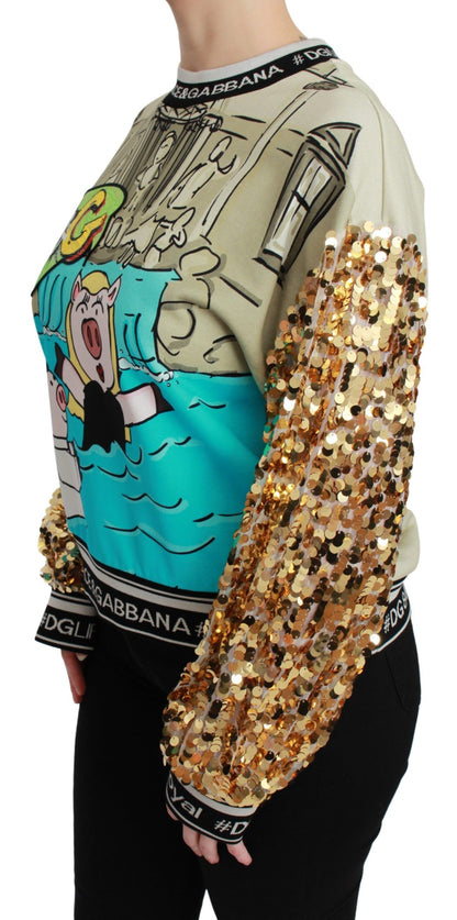 Dolce &amp; Gabbana Maglione con paillettes Anno del Maiale