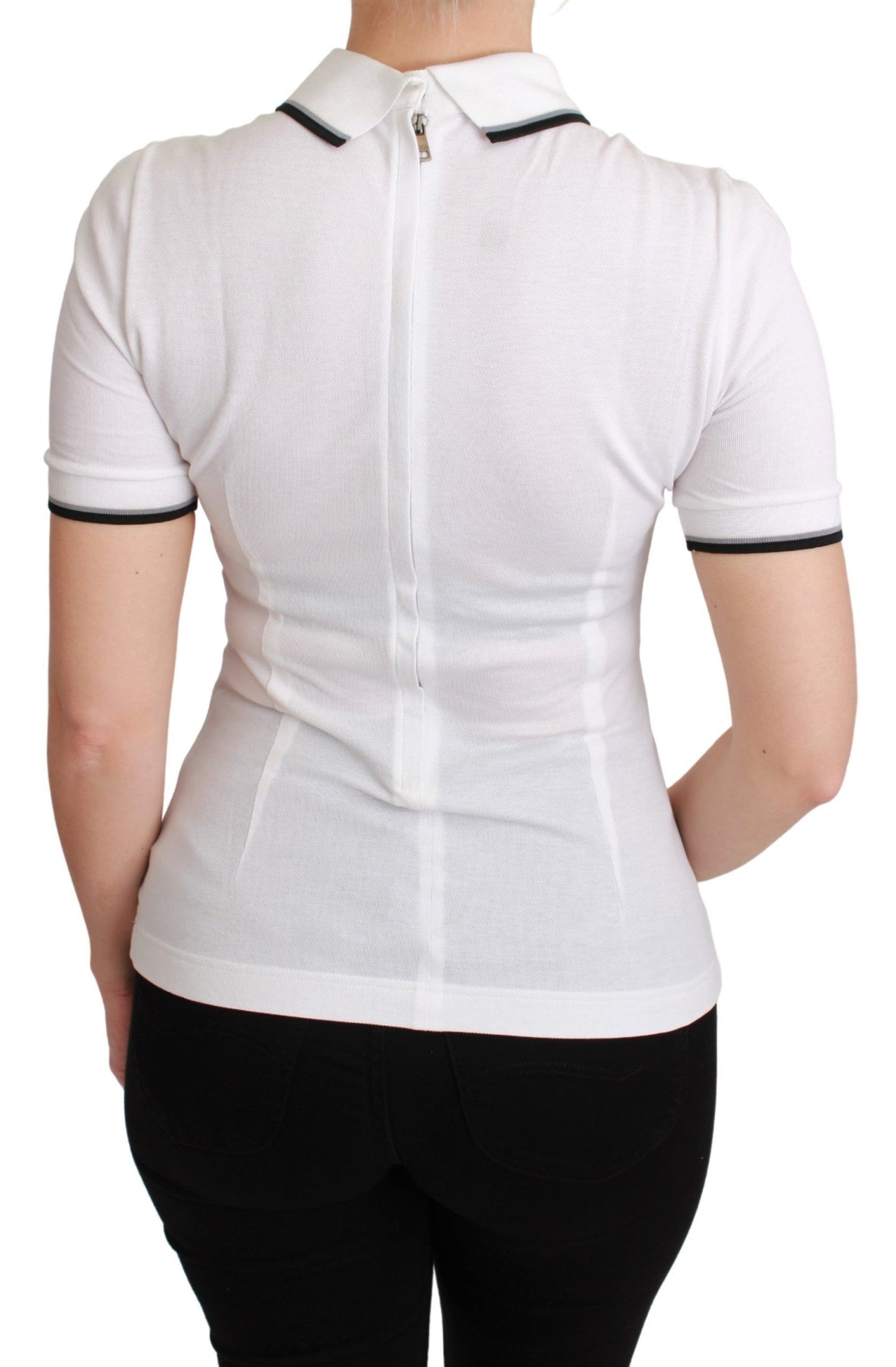 T-shirt Polo in cotone bianco Dolce &amp; Gabbana #dgfamily