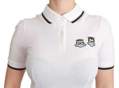 T-shirt Polo in cotone bianco Dolce &amp; Gabbana #dgfamily