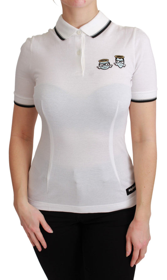 T-shirt Polo in cotone bianco Dolce &amp; Gabbana #dgfamily