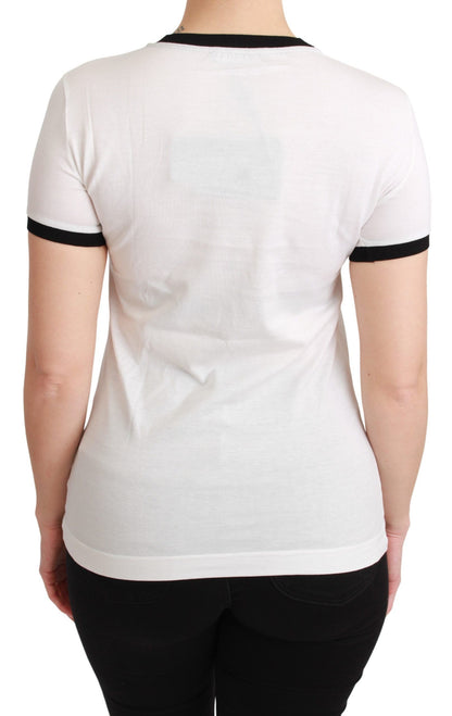 Dolce &amp; Gabbana White YEAR OF THE PIG Top T-shirt in cotone