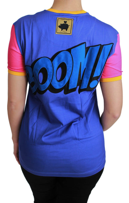 Dolce &amp; Gabbana Purple PIG SUPERGIRL Top T-shirt in cotone