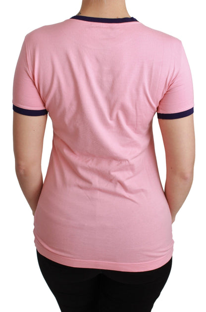 Dolce &amp; Gabbana Pink YEAR OF THE PIG Top T-shirt in cotone