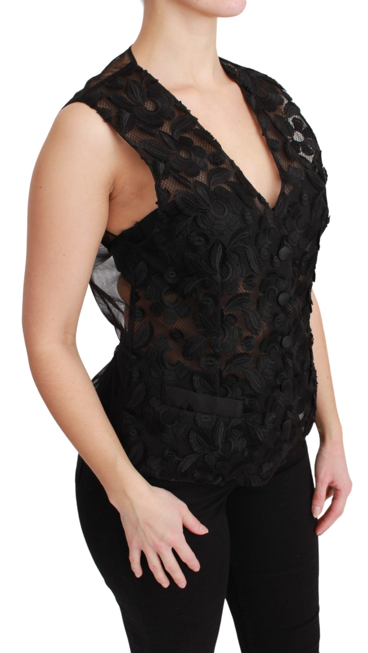 Dolce &amp; Gabbana Gilet in broccato floreale nero