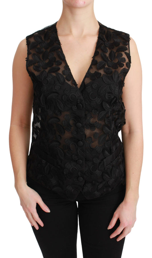 Dolce &amp; Gabbana Gilet in broccato floreale nero