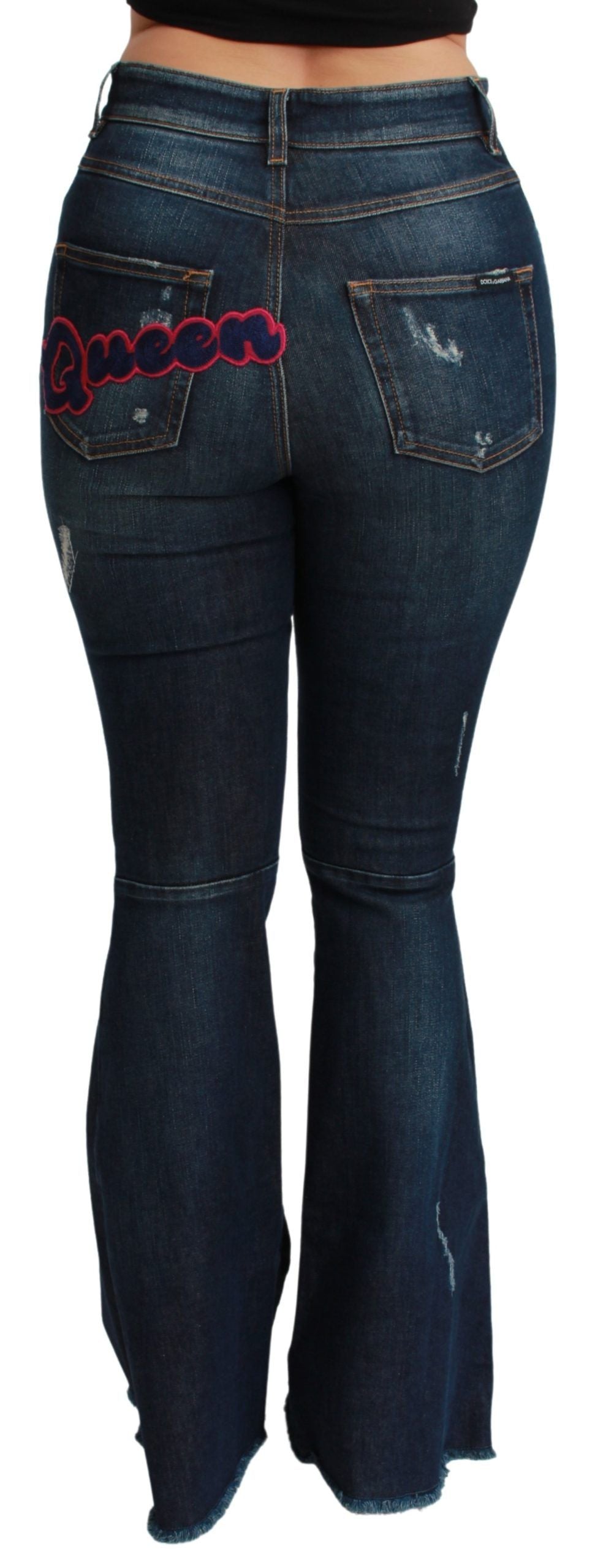 Jeans svasati in cotone elasticizzato blu denim Dolce &amp; Gabbana
