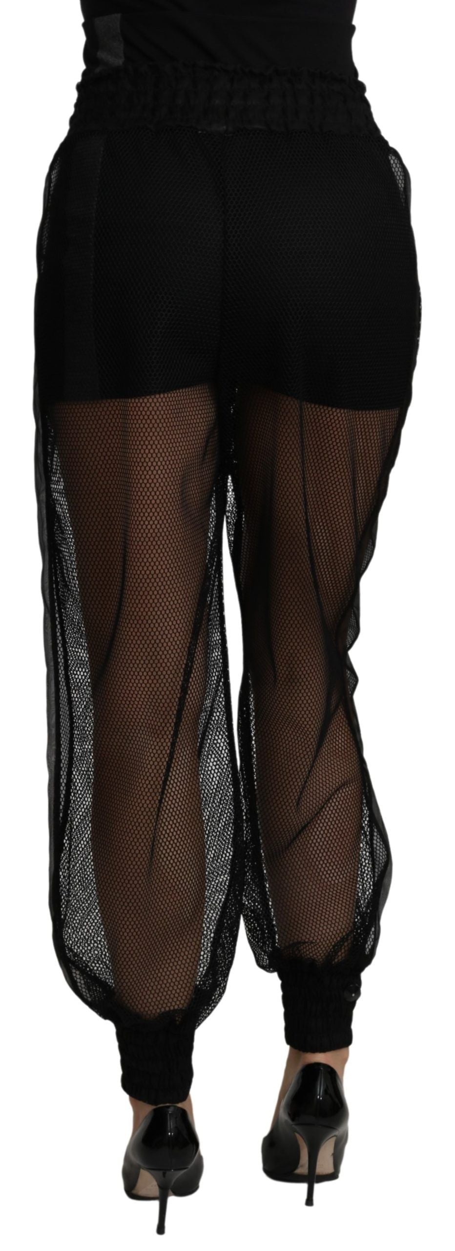 Pantaloni jogger in poliestere Dolce &amp; Gabbana neri trasparenti