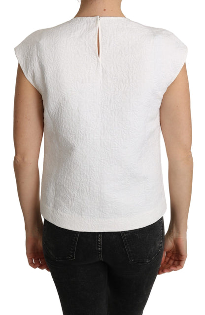 Dolce &amp; Gabbana Camicia in broccato floreale bianco e top in cotone