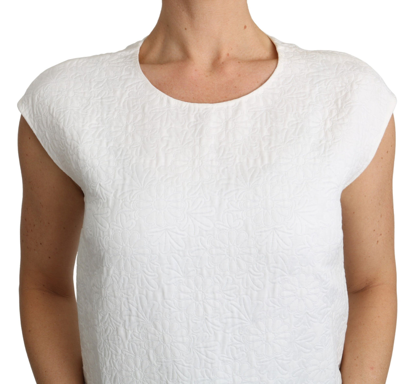 Dolce &amp; Gabbana Camicia in broccato floreale bianco e top in cotone