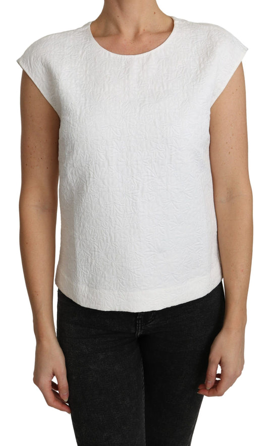 Dolce &amp; Gabbana Camicia in broccato floreale bianco e top in cotone