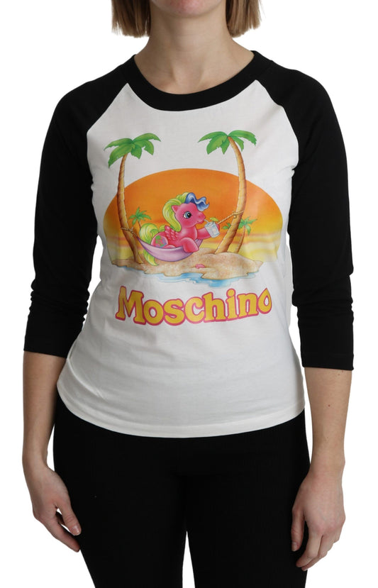 Maglietta Moschino in cotone bianco con scritta My Little Pony
