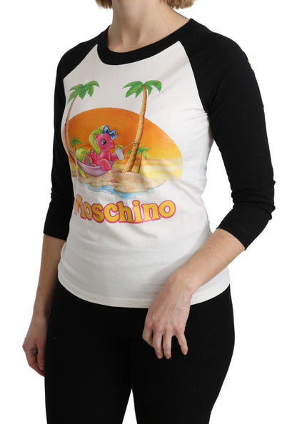 Maglietta Moschino in cotone bianco con scritta My Little Pony