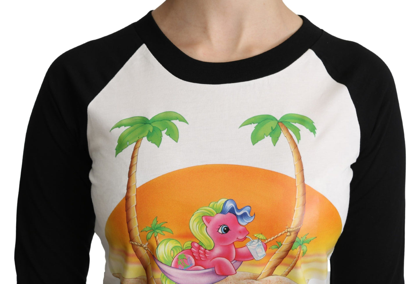Maglietta Moschino in cotone bianco con scritta My Little Pony