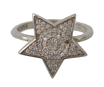 Anello da donna Nialaya in argento 925 con zirconi trasparenti e stella