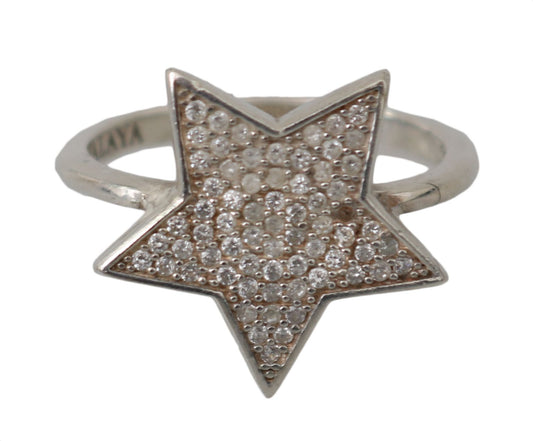 Anello da donna Nialaya in argento 925 con zirconi trasparenti e stella