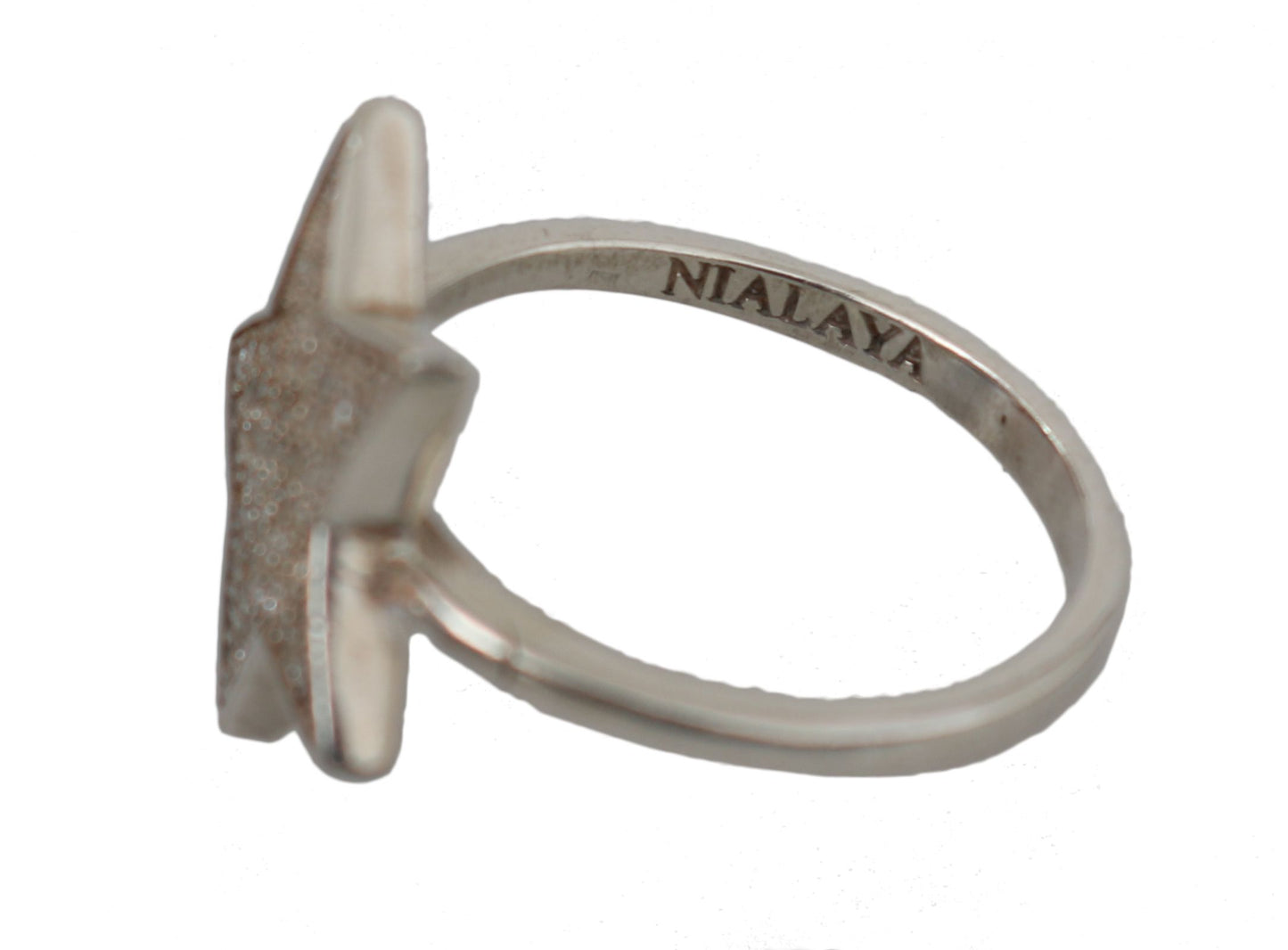 Anello da donna Nialaya in argento 925 con zirconi trasparenti e stella