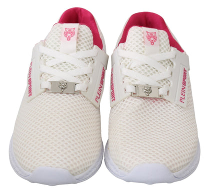 Scarpe da ginnastica bianche e rosa in poliestere Becky di Philipp Plein