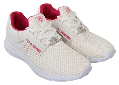 Scarpe da ginnastica bianche e rosa in poliestere Becky di Philipp Plein