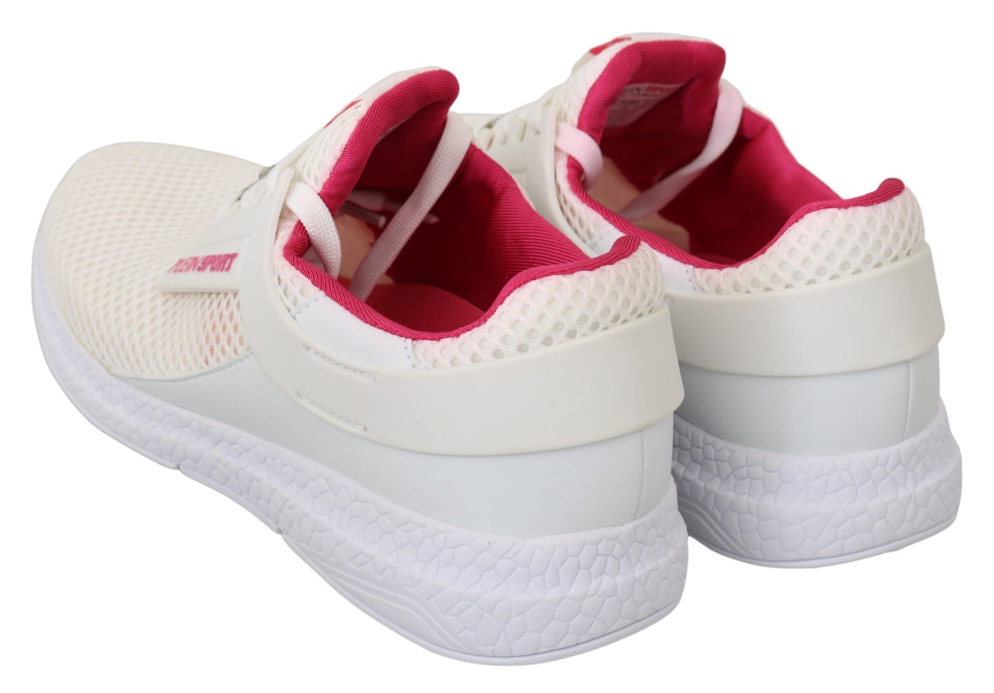 Scarpe da ginnastica bianche e rosa in poliestere Becky di Philipp Plein