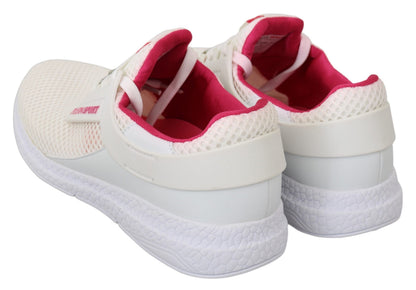Scarpe da ginnastica bianche e rosa in poliestere Becky di Philipp Plein