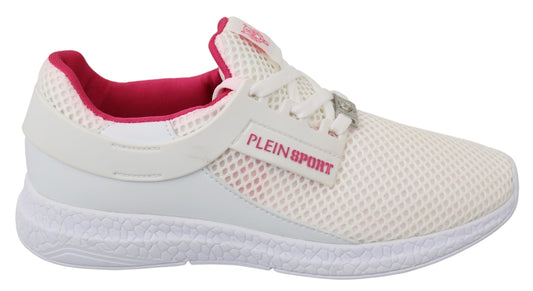 Scarpe da ginnastica bianche e rosa in poliestere Becky di Philipp Plein
