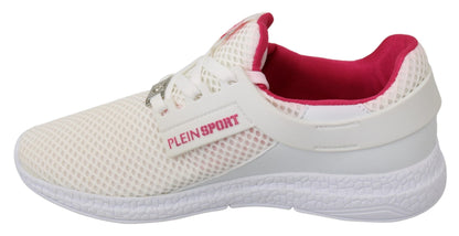 Scarpe da ginnastica bianche e rosa in poliestere Becky di Philipp Plein
