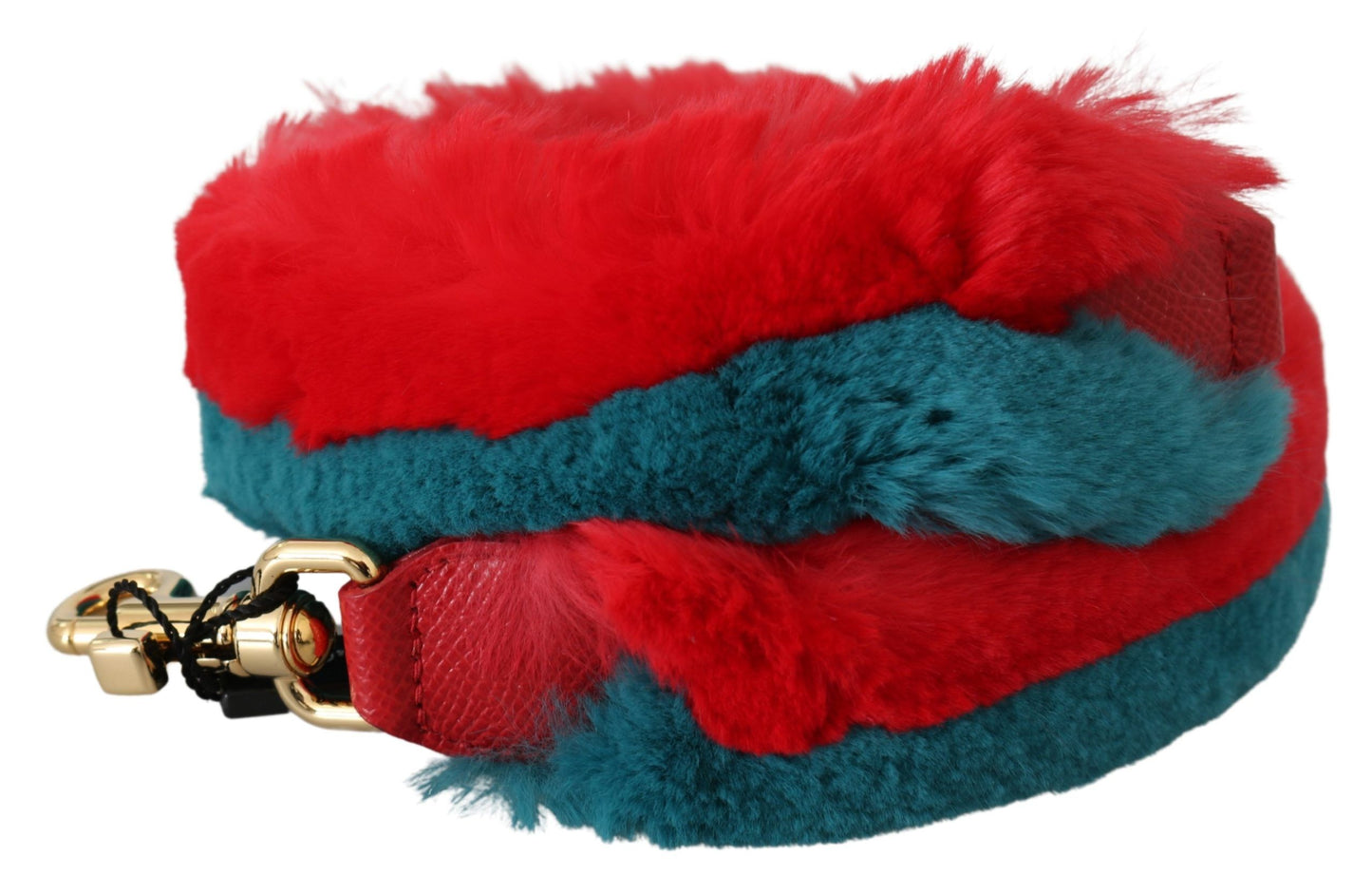 Tracolla in pelle di coniglio rosso e blu Dolce &amp; Gabbana