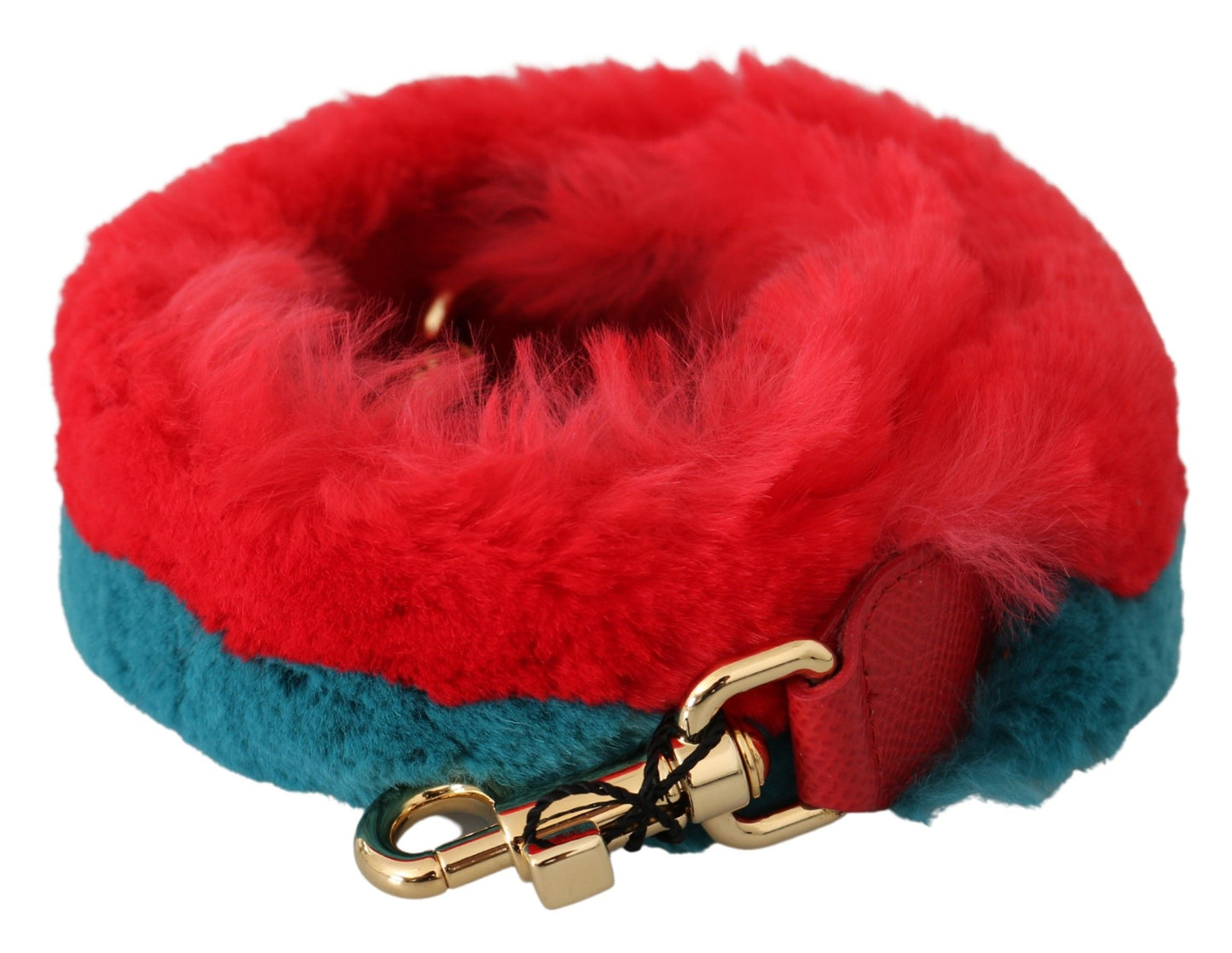 Tracolla in pelle di coniglio rosso e blu Dolce &amp; Gabbana