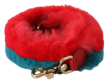 Tracolla in pelle di coniglio rosso e blu Dolce &amp; Gabbana
