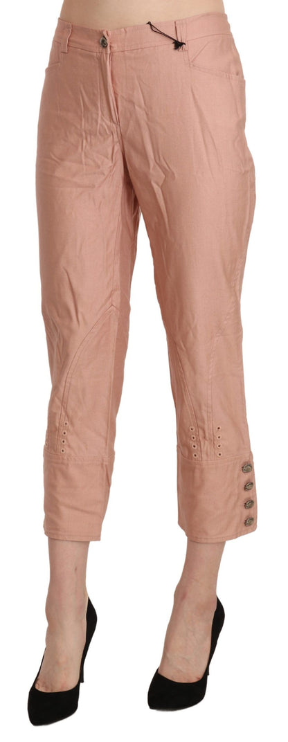 Pantaloni corti a vita alta in cotone rosa Ermanno Scervino