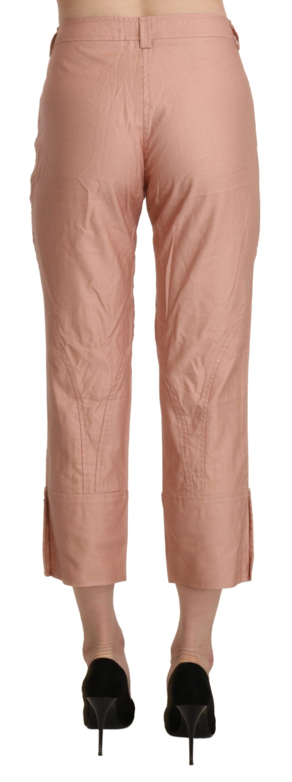 Pantaloni corti a vita alta in cotone rosa Ermanno Scervino