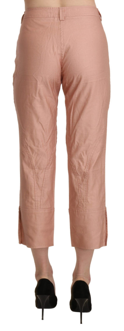 Pantaloni corti a vita alta in cotone rosa Ermanno Scervino