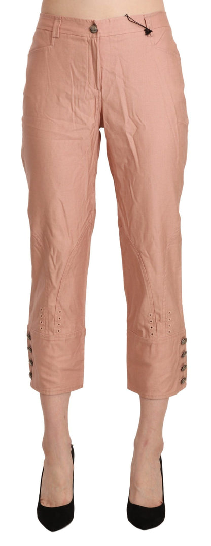 Pantaloni corti a vita alta in cotone rosa Ermanno Scervino